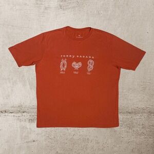 Tommy Bahama Relax T-Shirt Men's Orange Funny Nautical Knots Graphic Cotton‎ Tee